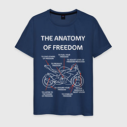 Футболка хлопковая мужская The Anatomy of Freedom, цвет: тёмно-синий