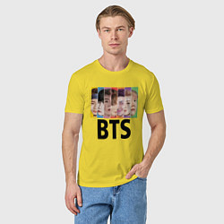 Футболка хлопковая мужская BTS: Boys Faces, цвет: желтый — фото 2