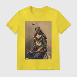 Футболка хлопковая мужская Настоящий индеец, цвет: желтый