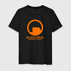 Футболка хлопковая мужская Black Mesa: Research Facility цвета черный — фото 1
