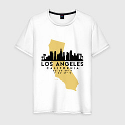 Футболка хлопковая мужская Лос-Анджелес - США цвета белый — фото 1