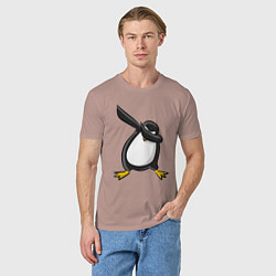 Футболка хлопковая мужская DAB Pinguin, цвет: пыльно-розовый — фото 2