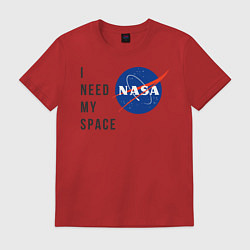 Футболка хлопковая мужская Nasa i need my space, цвет: красный