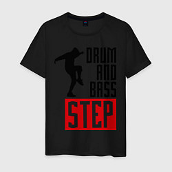 Футболка хлопковая мужская Drum and Bass Step цвета черный — фото 1