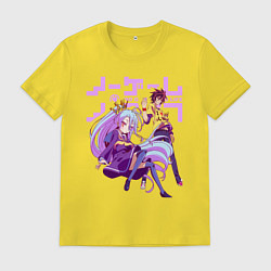 Футболка хлопковая мужская No Game No Life, цвет: желтый