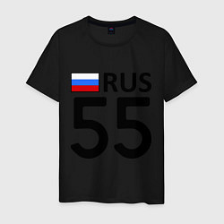 Футболка хлопковая мужская RUS 55, цвет: черный