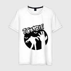 Футболка хлопковая мужская Zombie (Зомби), цвет: белый