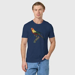 Футболка хлопковая мужская Попугай аратинга, цвет: тёмно-синий — фото 2