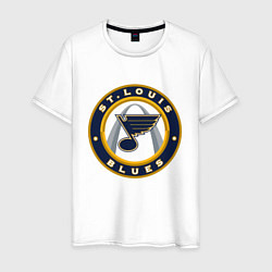 Футболка хлопковая мужская St Louis Blues, цвет: белый