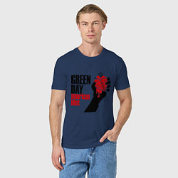 Футболка хлопковая мужская Green Day: American idiot, цвет: тёмно-синий — фото 2