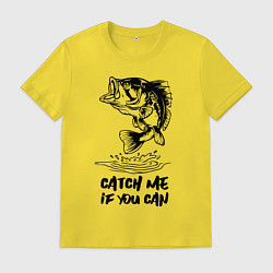 Футболка хлопковая мужская Catch me if you can, цвет: желтый