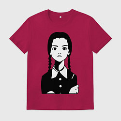 Футболка хлопковая мужская Wednesday Addams, цвет: маджента