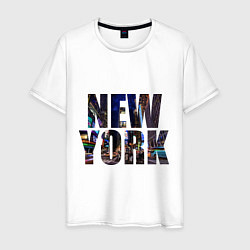 Футболка хлопковая мужская New York Streets цвета белый — фото 1