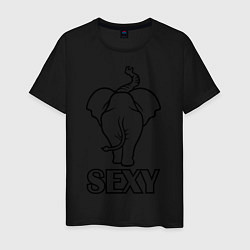 Футболка хлопковая мужская Sexy elephant, цвет: черный