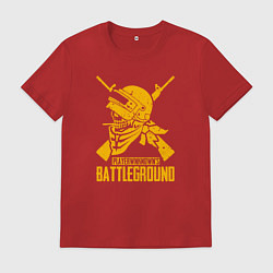 Футболка хлопковая мужская PUBG, цвет: красный