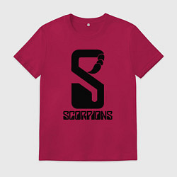 Футболка хлопковая мужская Scorpions logo, цвет: маджента