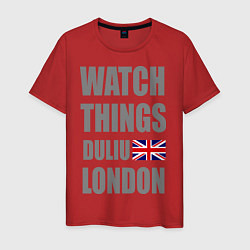 Футболка хлопковая мужская Watch Things Duliu London, цвет: красный