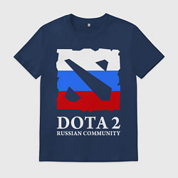 Футболка хлопковая мужская Dota 2: Russian Community, цвет: тёмно-синий
