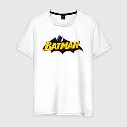 Футболка хлопковая мужская Batman Logo, цвет: белый
