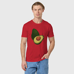 Футболка хлопковая мужская Авокадо, цвет: красный — фото 2