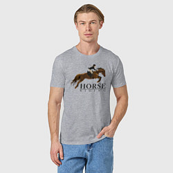 Футболка хлопковая мужская HORSE RIDING, цвет: меланж — фото 2