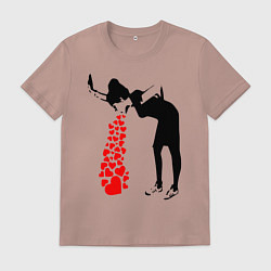 Футболка хлопковая мужская Banksy, цвет: пыльно-розовый