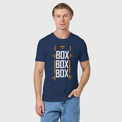 Футболка хлопковая мужская Box box box, цвет: тёмно-синий — фото 2