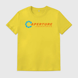 Футболка хлопковая мужская Aperture Laboratorie, цвет: желтый