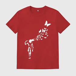 Футболка хлопковая мужская Banksy, цвет: красный