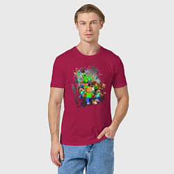Футболка хлопковая мужская Minecraft, цвет: маджента — фото 2