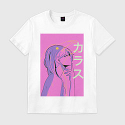 Футболка хлопковая мужская Vaporwave anime art, цвет: белый