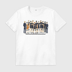 Футболка хлопковая мужская Karasuno HIGH, цвет: белый