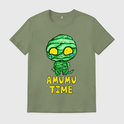 Футболка хлопковая мужская Амуму, цвет: авокадо