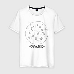 Футболка хлопковая мужская Cookies, цвет: белый