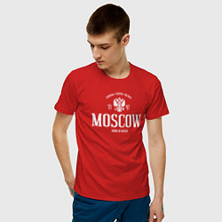 Футболка хлопковая мужская Москва Born in Russia цвета красный — фото 2