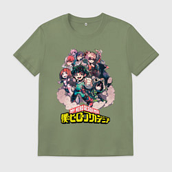 Футболка хлопковая мужская Моя Геройская Академия, цвет: авокадо