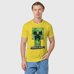 Футболка хлопковая мужская MINECRAFT, цвет: желтый — фото 2