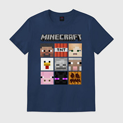 Футболка хлопковая мужская MINECRAFT, цвет: тёмно-синий