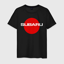 Футболка хлопковая мужская SUBARU, цвет: черный