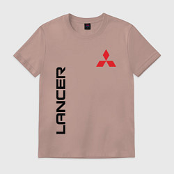 Футболка хлопковая мужская MITSUBISHI LANCER, цвет: пыльно-розовый