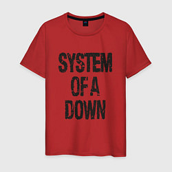 Футболка хлопковая мужская System of a down, цвет: красный