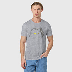 Футболка хлопковая мужская Грозовой, кошак пушистый, цвет: меланж — фото 2