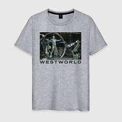 Футболка хлопковая мужская Westworld цвета меланж — фото 1