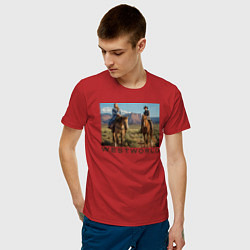 Футболка хлопковая мужская Westworld Landscape цвета красный — фото 2