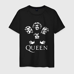 Футболка хлопковая мужская QUEEN НА СПИНЕ, цвет: черный