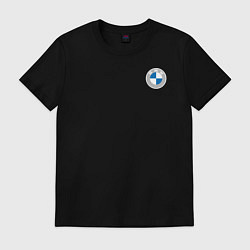 Футболка хлопковая мужская BMW LOGO 2020, цвет: черный