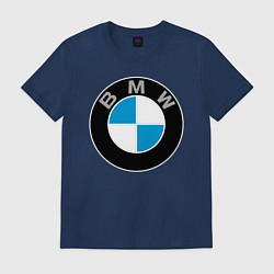 Футболка хлопковая мужская BMW, цвет: тёмно-синий