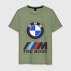 Футболка хлопковая мужская BMW BOSS, цвет: авокадо
