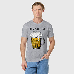 Футболка хлопковая мужская It's beer time, цвет: меланж — фото 2