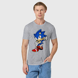 Футболка хлопковая мужская SONIC, цвет: меланж — фото 2